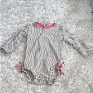 Ruffle Butts Pink and Green Bodysuit One Piece